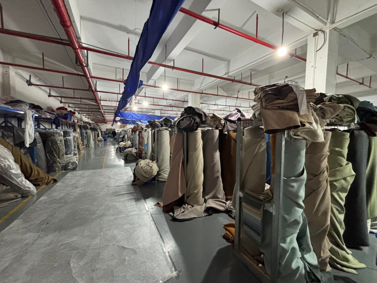 Curtain Fabric Roll Storage Area