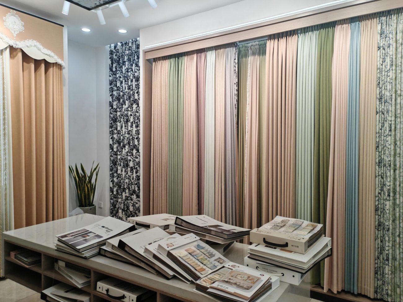 Curtain Fabric Swatch and Sample Selection Showroom