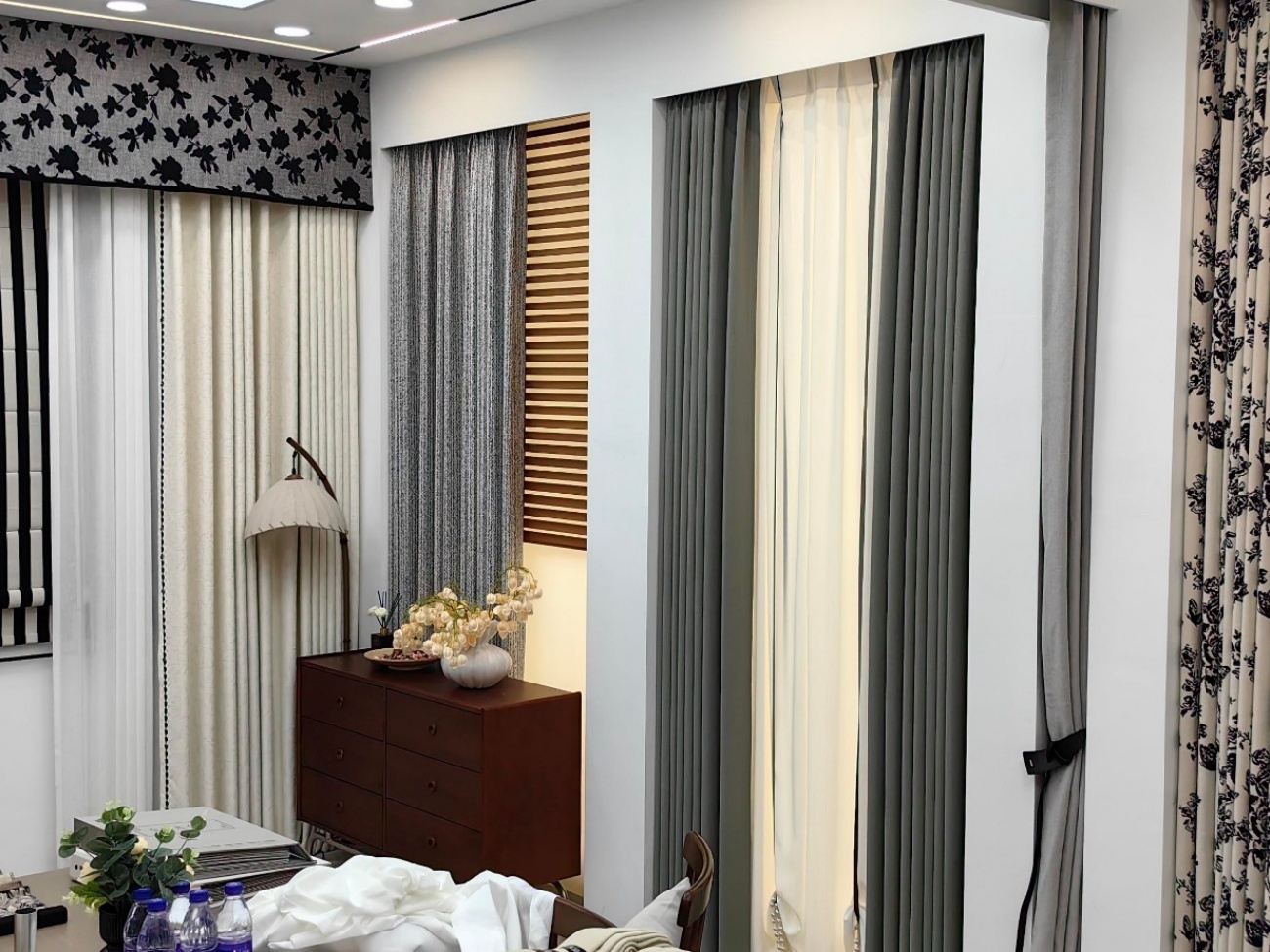 Curtain Sample Display and Fabric Selection Area