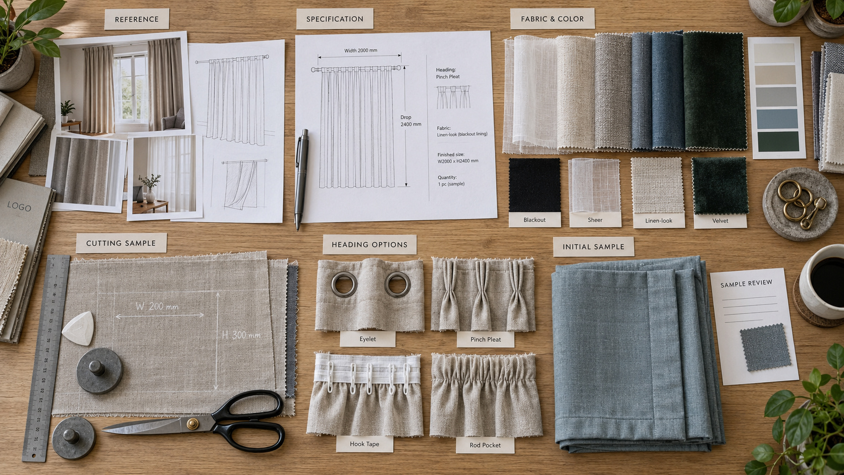 Custom curtain prototype development samples