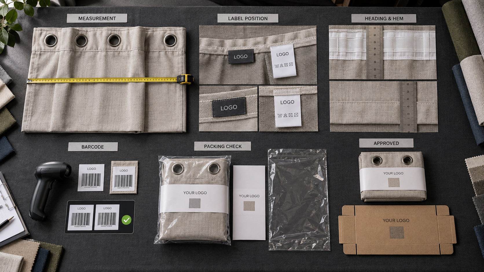 Private label curtain quality and packing confirmation